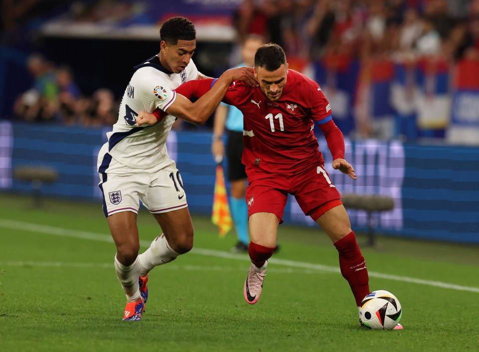 Bellingham vs Serbia’s Filip Kostic