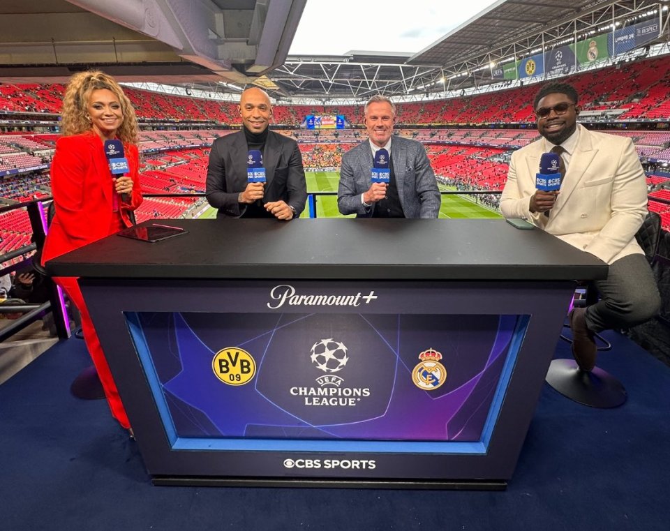 Kate Abdo is presenting action from Wembley for CBS Sports