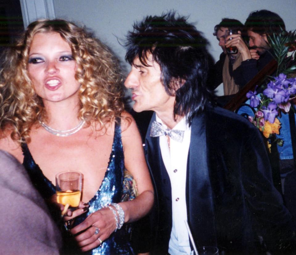 Birthday girl Kate Moss with Ronnie Wood at her bash