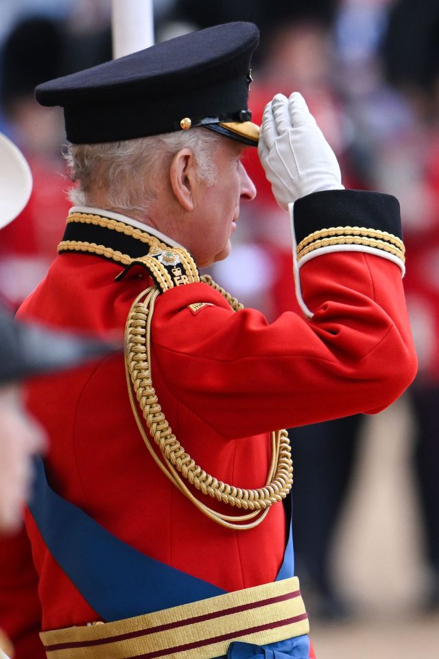 The King gave his first royal salute since his cancer diagnosis