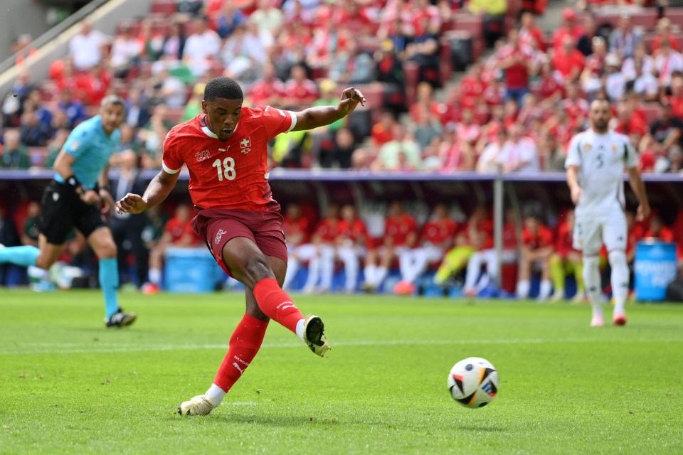 London-born Kwadwo Duah gave Switzerland the lead