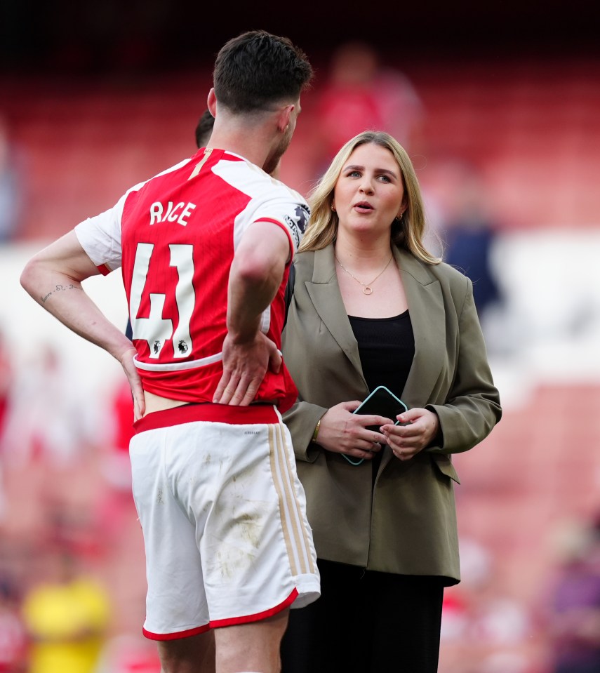 Lauren at one of Rice's matches for Arsenal