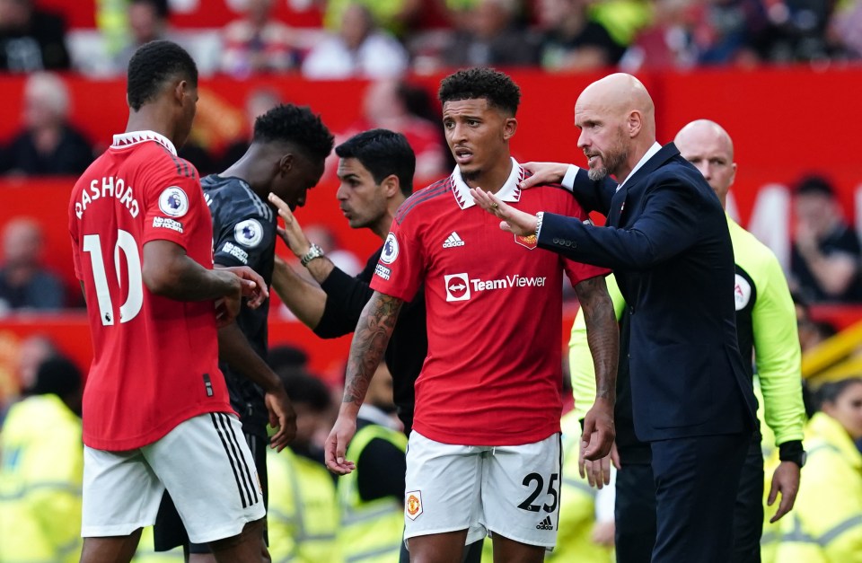 Tensions between Jadon Sancho and Erik ten Hag started almost instantly