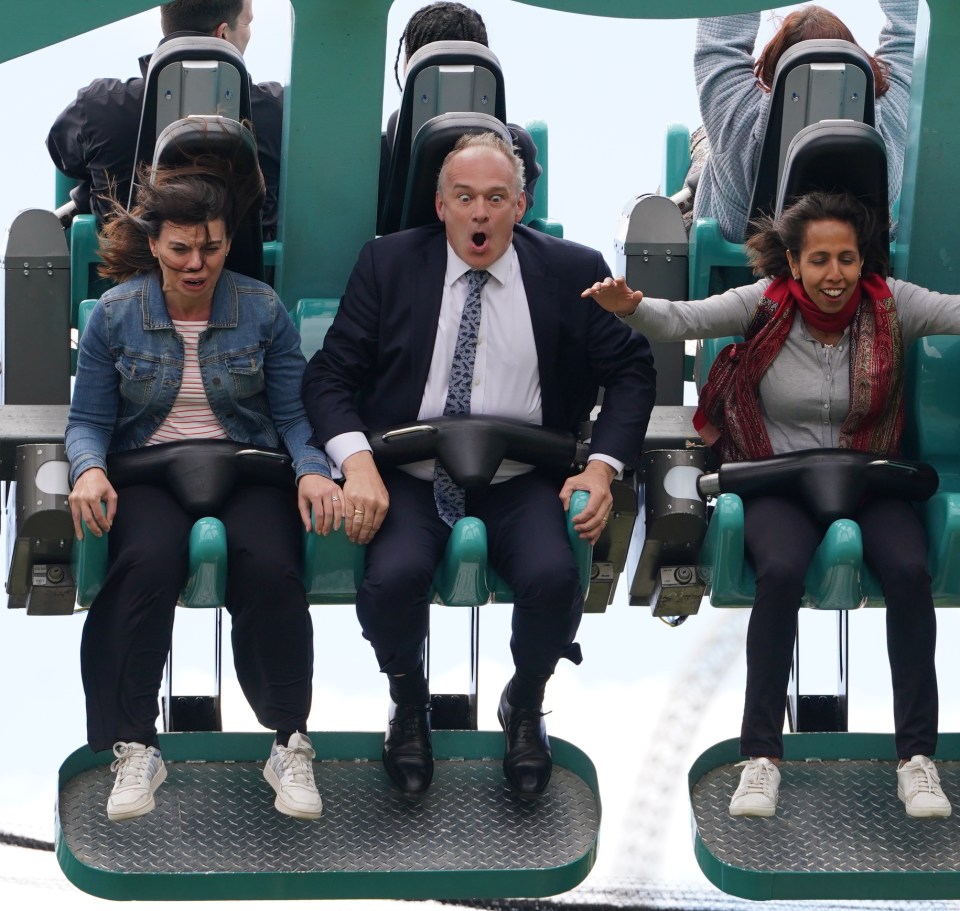 Sir Ed Davey visited Thorpe Park and rode on rollercoasters as he unveiled the Liberal Democrats’ manifesto