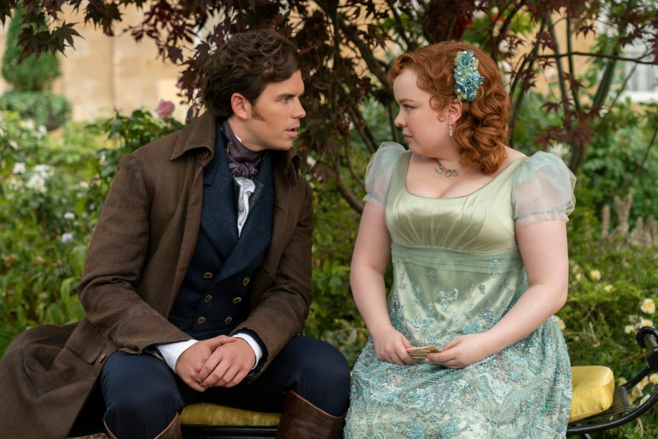 Luke as Colin Bridgerton with Nicola Coughlan as Penelope Featherington