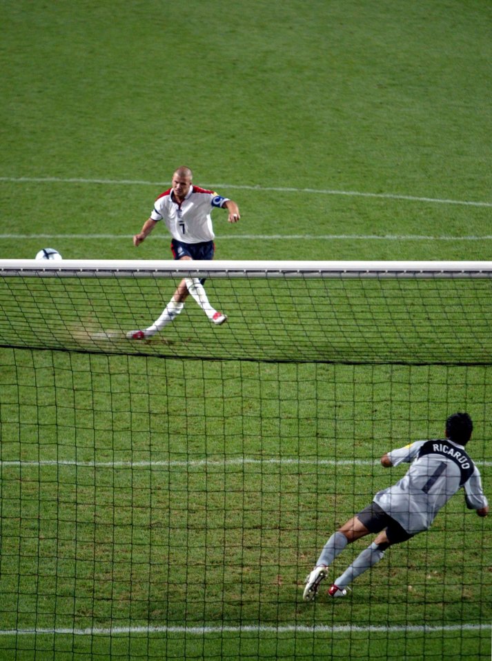 David Beckham famously skied his effort against Portugal at Euro 2004