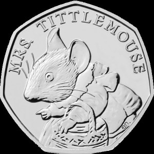 The Mrs Tittlemouse 50p from 2018 is the fifth rarest currently