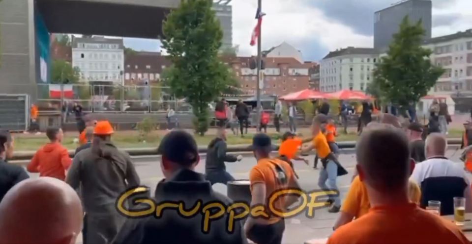 A brawl broke out between Netherlands fans