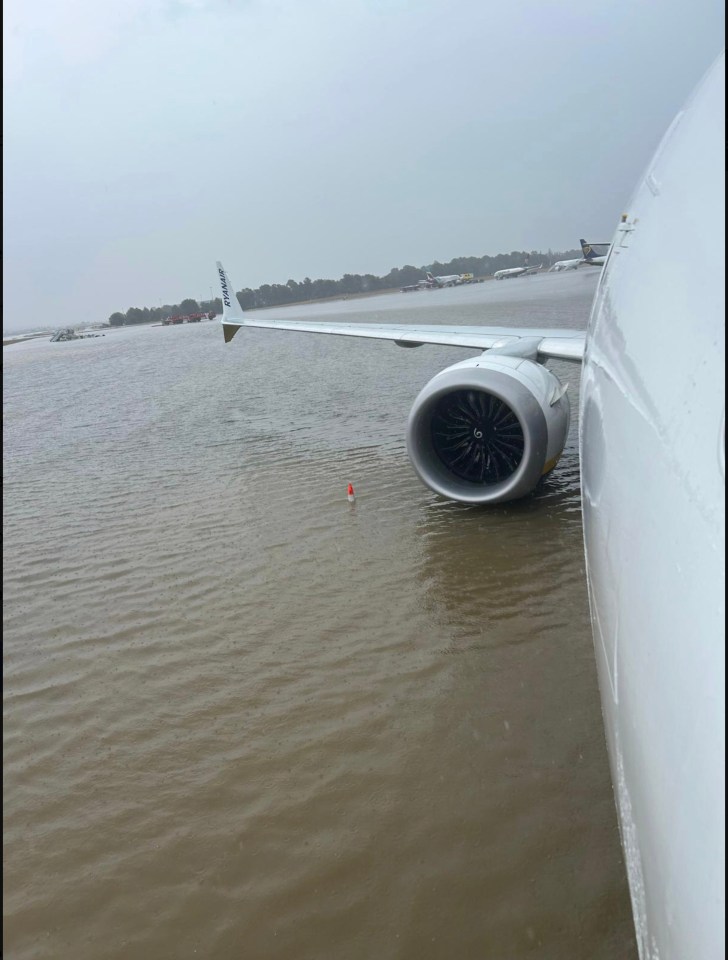 Planes were grounded at Palma airport following torrential rain