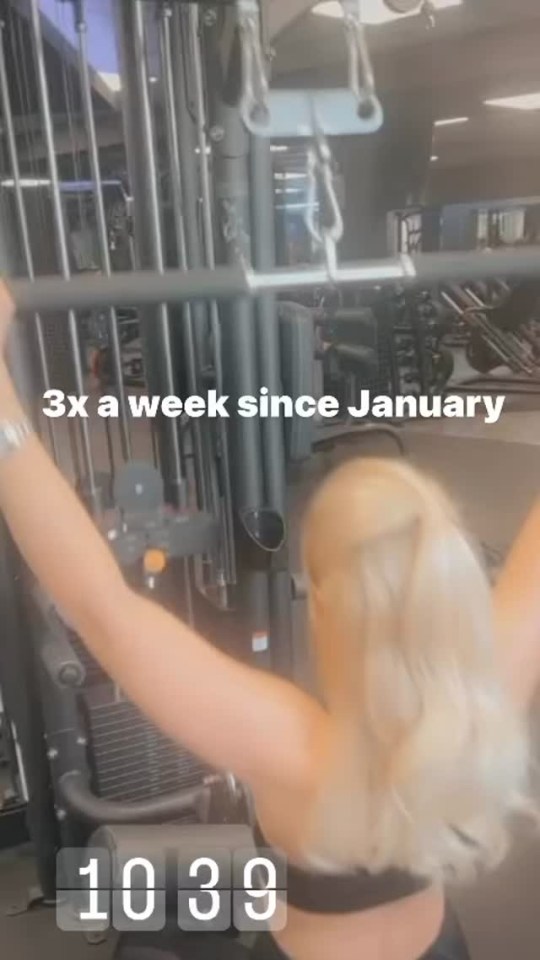 She previously revealed she works out three times a week