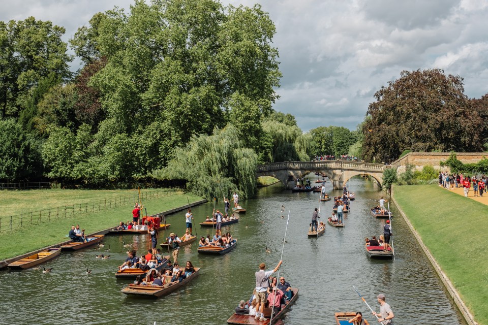 People punting on River Cam near Kings College, Cambridge, where E. coli has been found