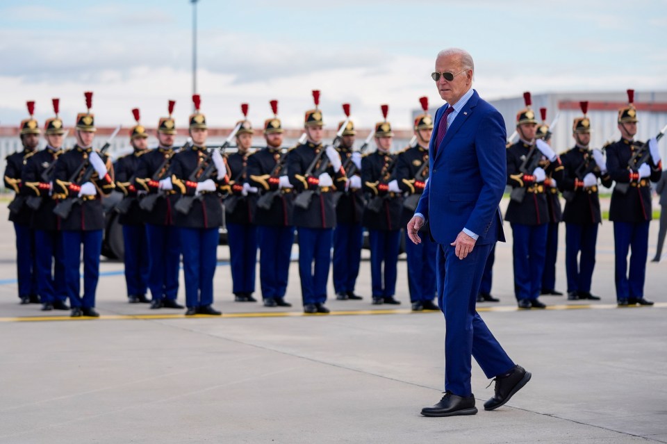 US President Joe Biden touched down at Orly airport, south of Paris today