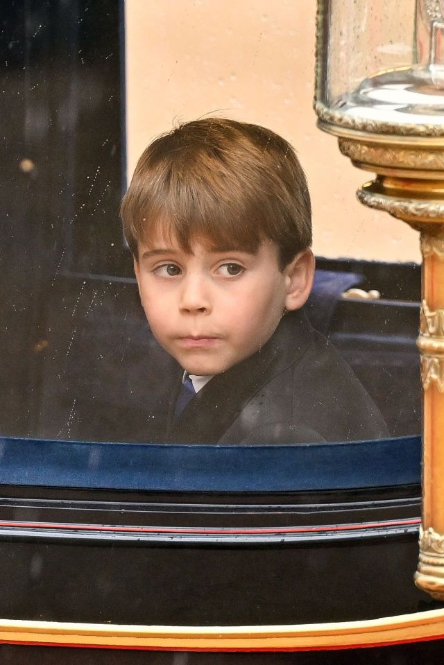 Prince Louis rode in the carriage with his mum