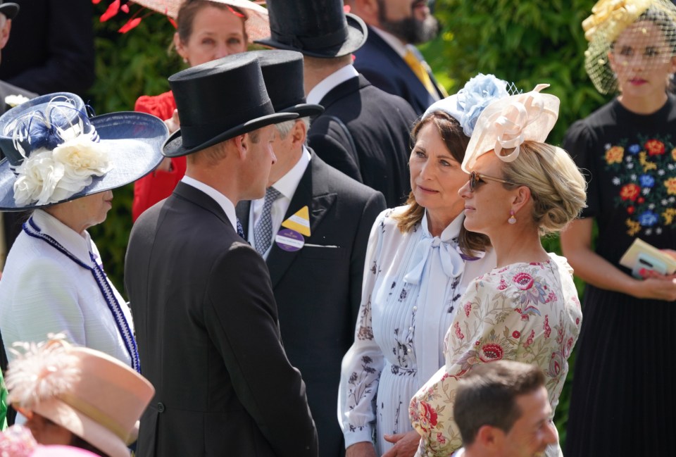 The Prince of Wales chatted to Carole Middleton and Zara Phillips during day two of Royal Ascot