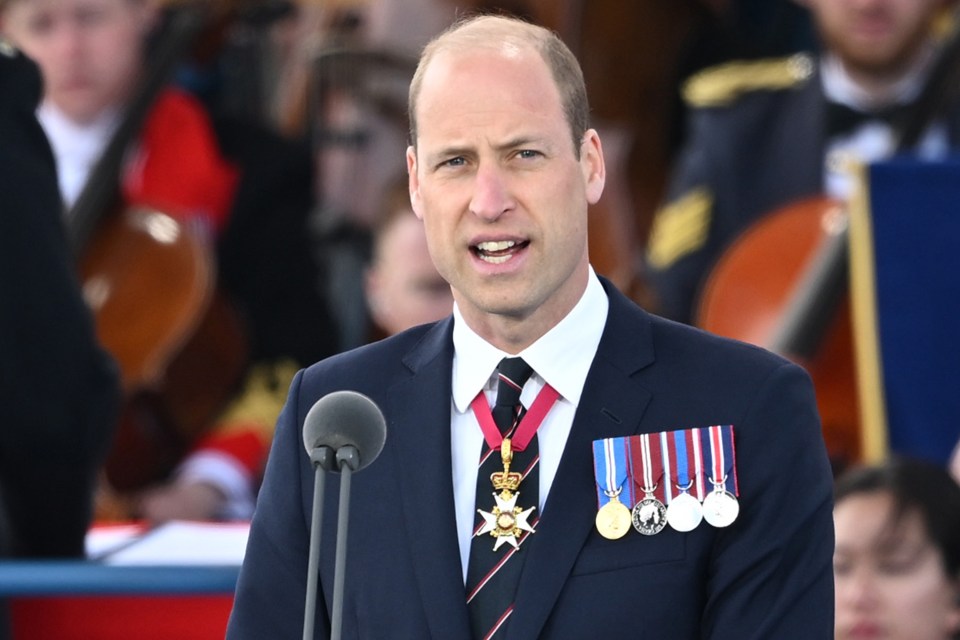 Prince William also delivered a moving speech to veterans this morning