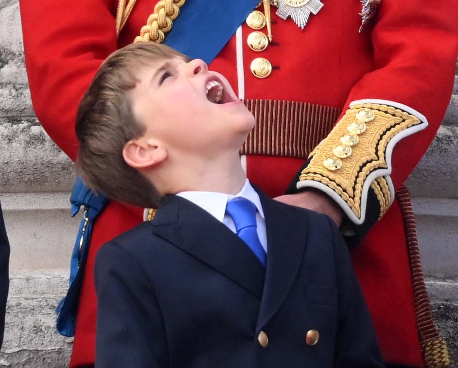 Prince Louis watched the Red Arrows flypast in awe