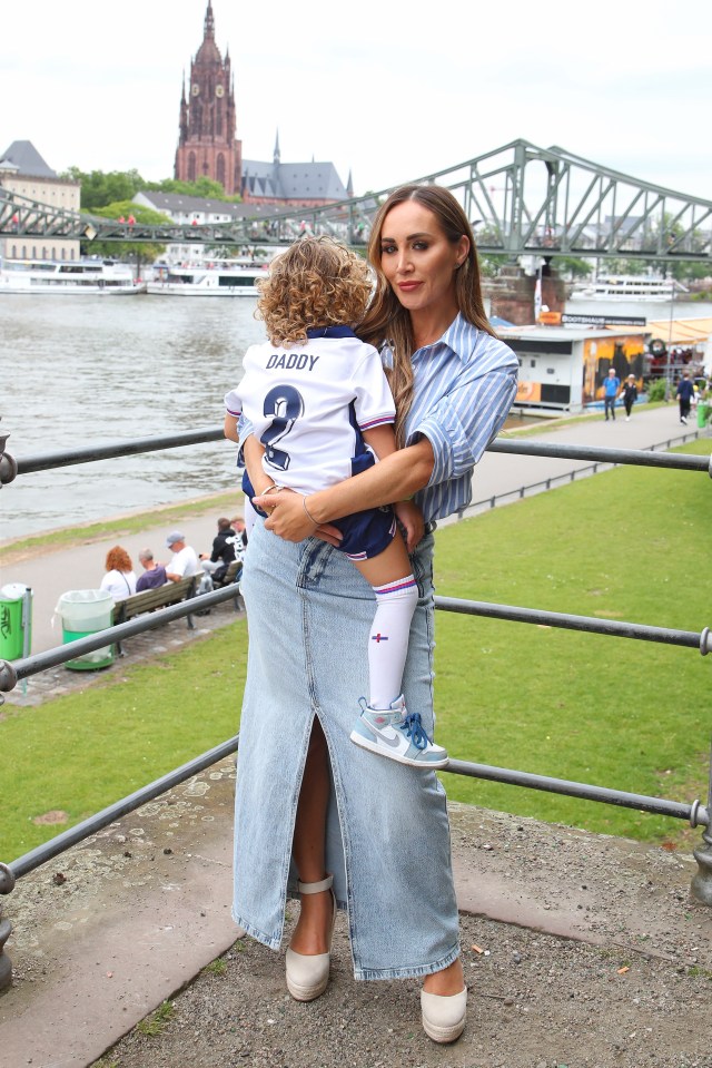 Lauryn and her son Kairo also attended the Denmark match