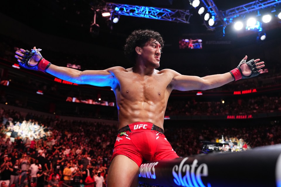 The New Mexico fighter celebrated his victory on the octagon