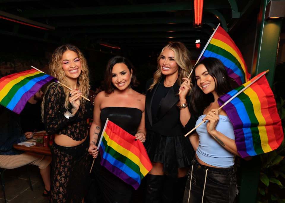 Rita Ora, Demi Lovato, Chloe Sims and Sinead Harnett posed for photos together in West Hollywood