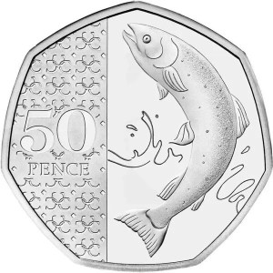 The Atlantic Salmon is currently the rarest 50p