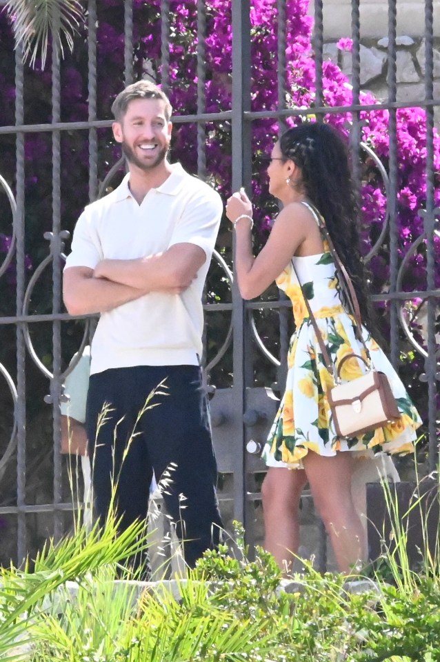 Calvin Harris and Vick Hope were seen laughing together at the ceremony