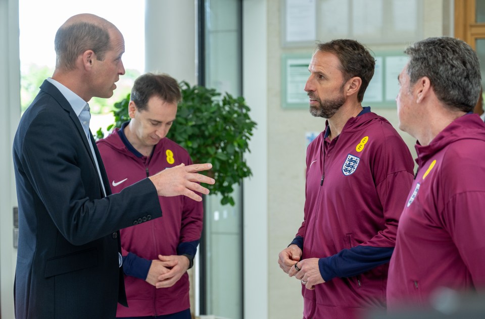 Prince William met with Gareth Southgate before they flew off to Germany