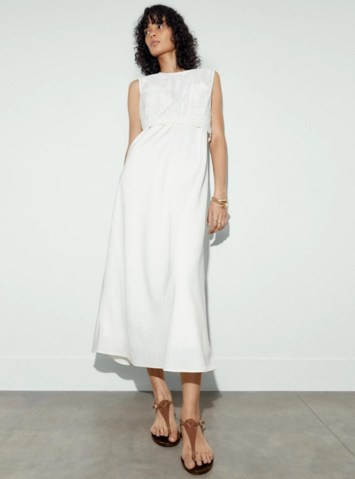 This soft white frock is perfect for a capsule summer wardrobe, say M&S bosses