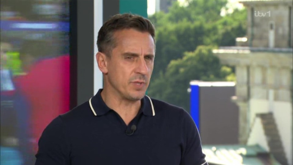 Gary Neville was left stunned by Josko Gvardiola's positioning in Croatia's 3-0 loss to Spain