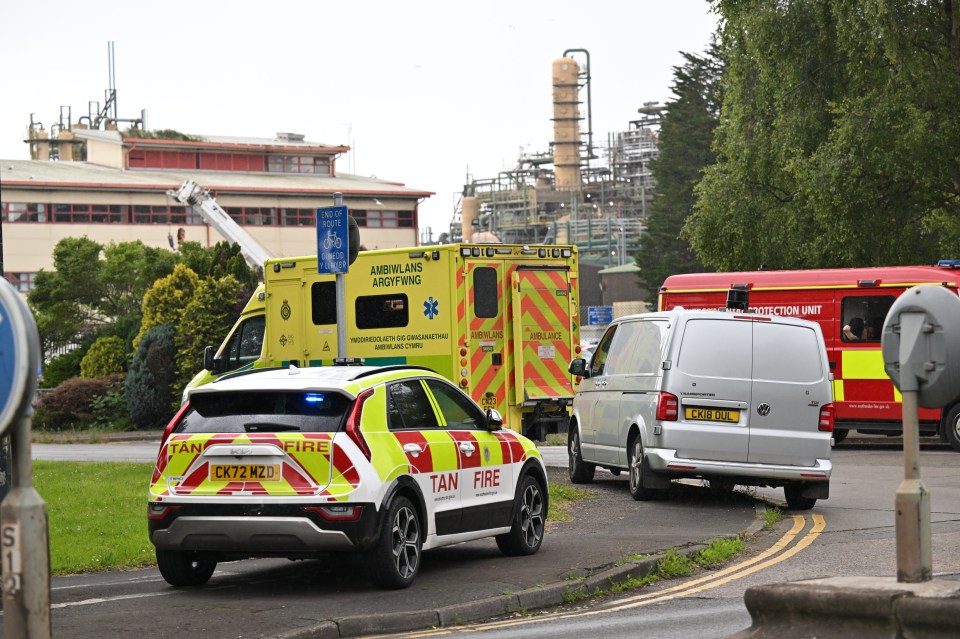 Emergency services raced to the hectic scene this evening