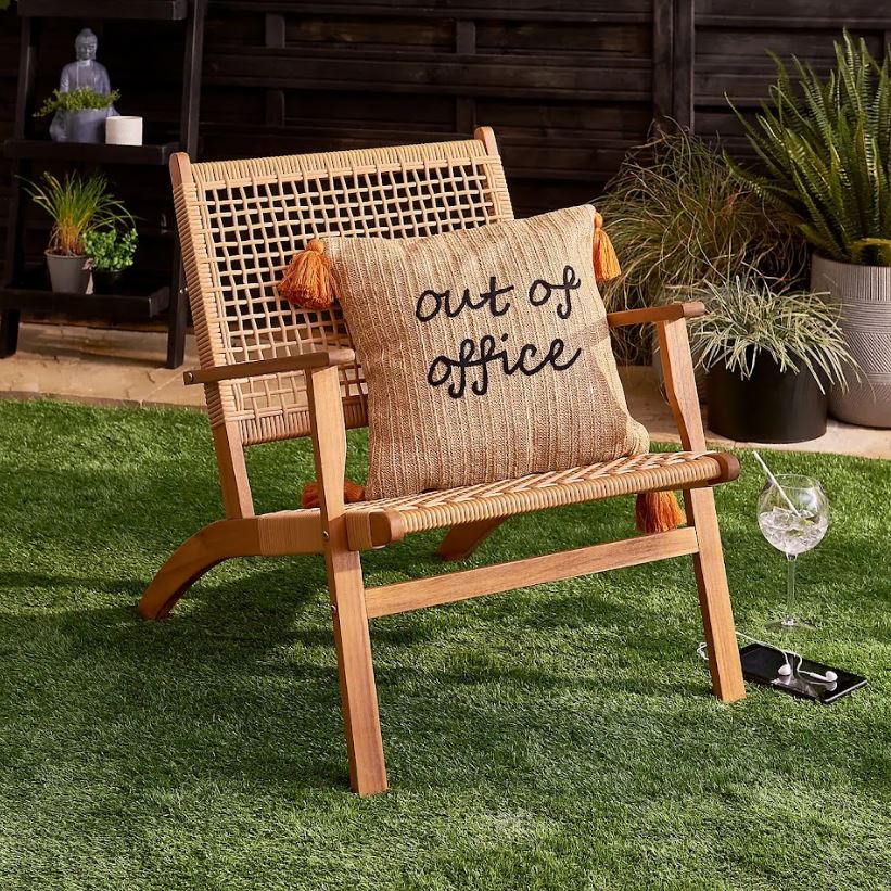 Or sit pretty by choosing the Phoenix Acacia seat for just £69 at Dunelm