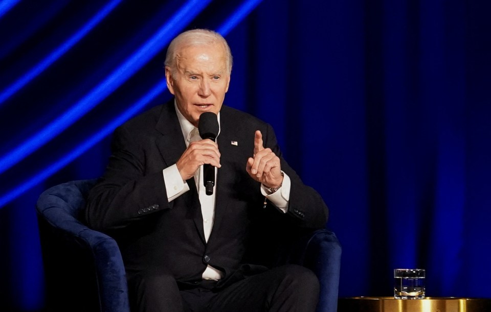 Joe Biden appeared at Los Angeles theatre for the Democratic Party fundraiser