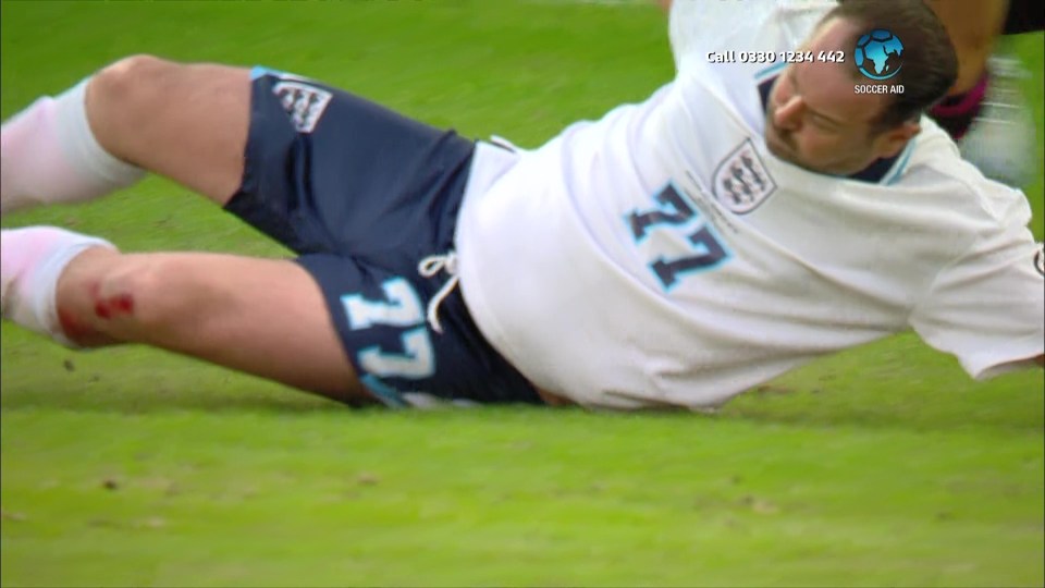 The former Eastenders actor is currently playing for the England team at Soccer Aid