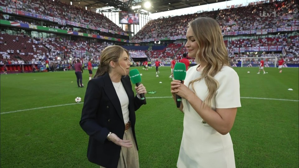 She was joined by Karen Carney on the coverage of England vs Slovenia