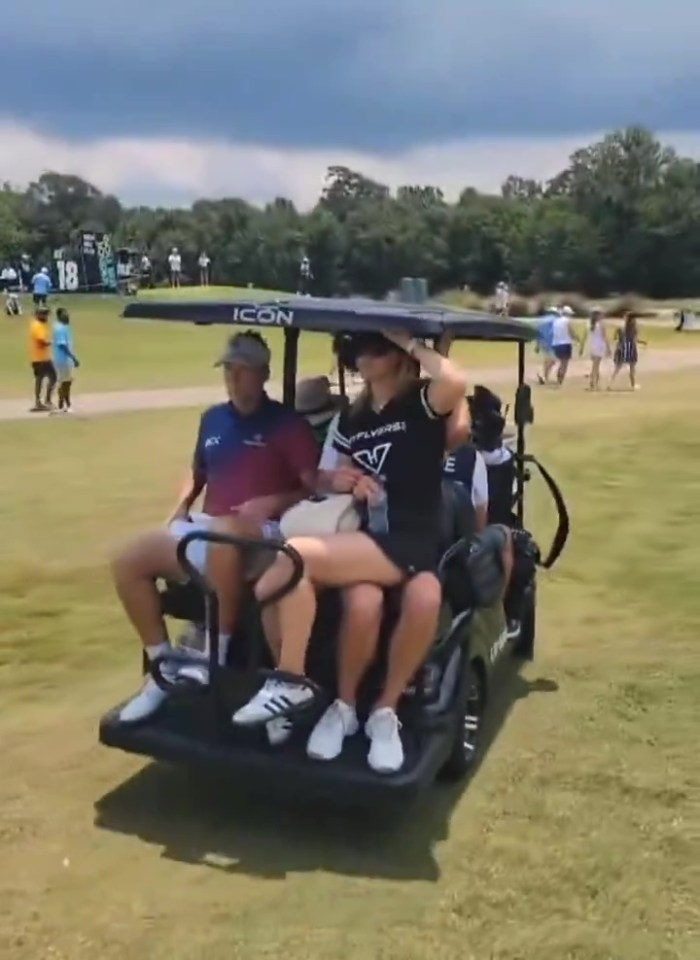 Poulter, 48, rode away in a buggy after the heated exchange