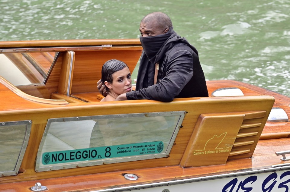 Kanye and Bianca on the boat in Venice last year, with the owner of the boat company later saying they are not welcome back