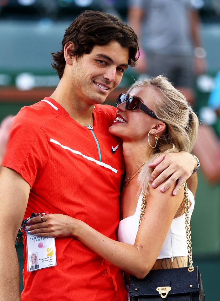 Taylor Fritz with his girlfriend Morgan Riddle in 2022