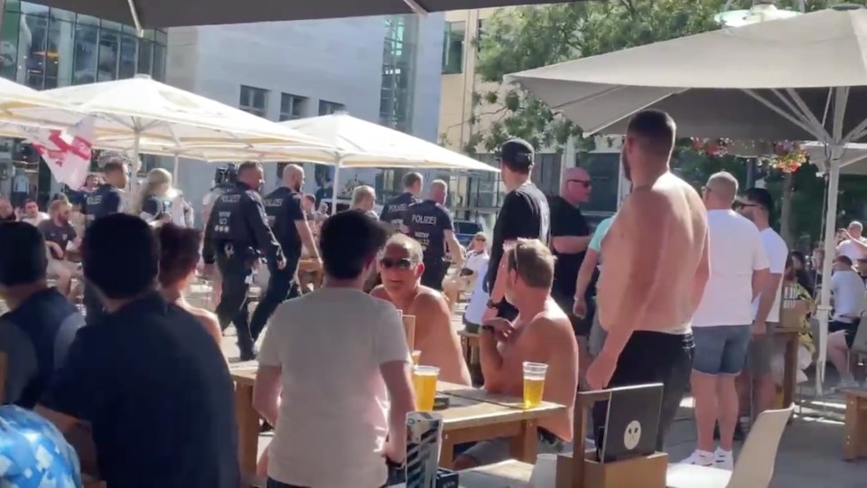 England fans fumed as local police in Dortmund confiscated their football on July 9