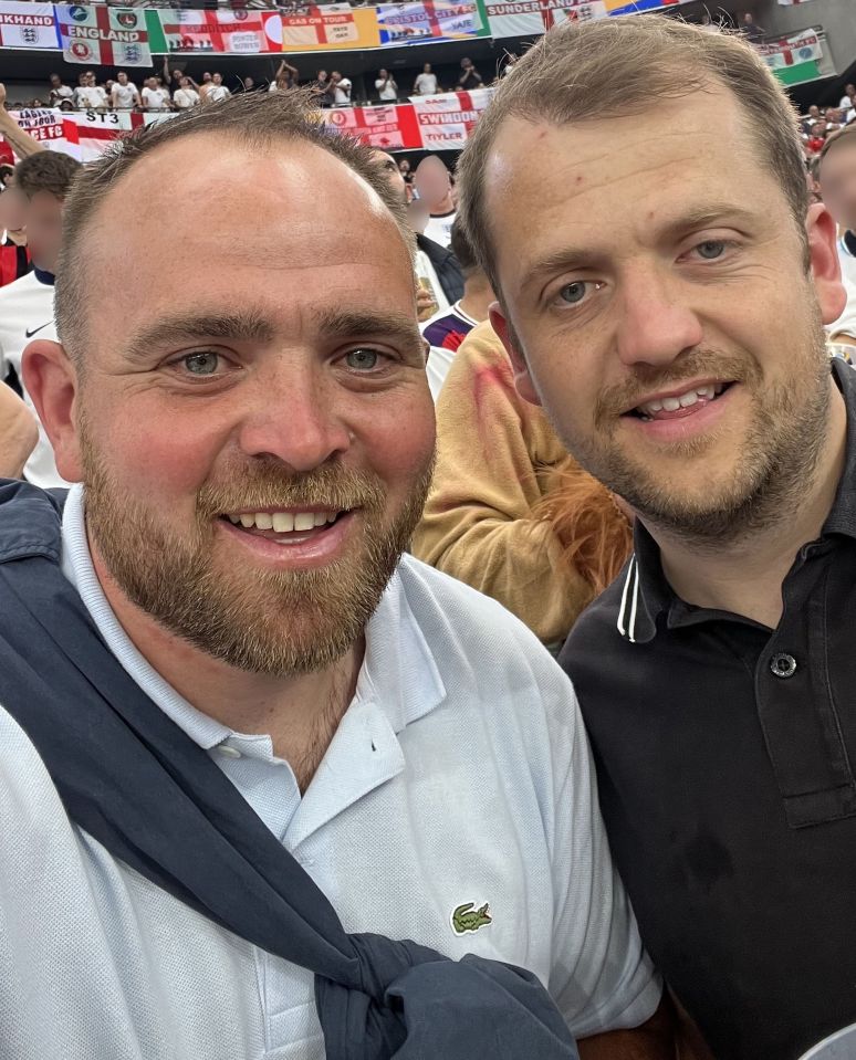 29-year-old Lewis Phillips (left) and 32-year-old Sam Mockridge (right) had been at the England vs Denmark game