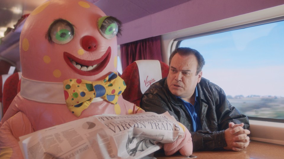 The star in Virgin Trains advert with Mr Blobby in 2019