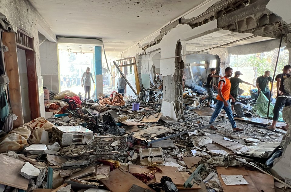 Inside one of the classrooms which was obliterated in the blast