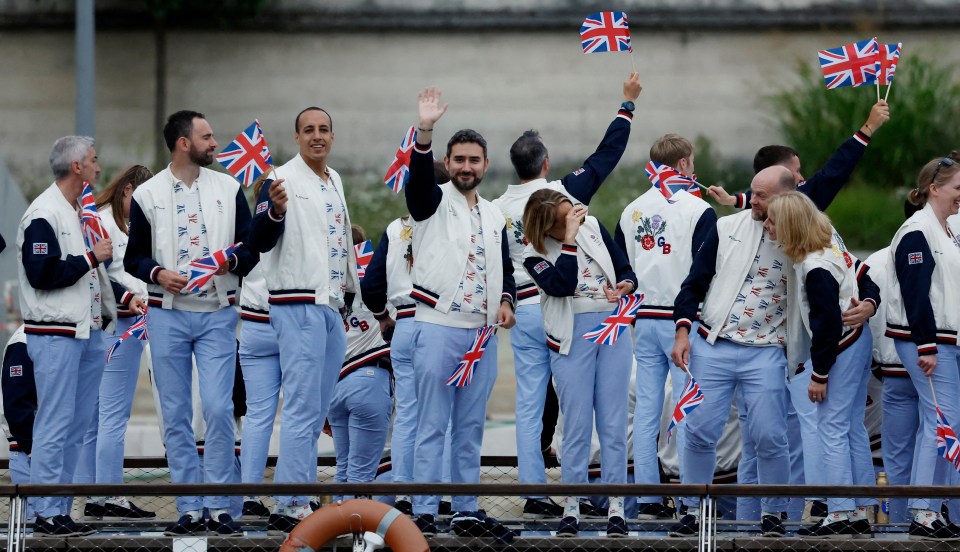 The British ensemble were full of smiles as they sailed down the Seine