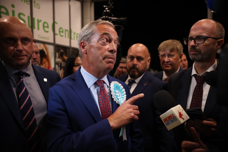 Farage arrived for the count for the the Clacton and Harwich constituency