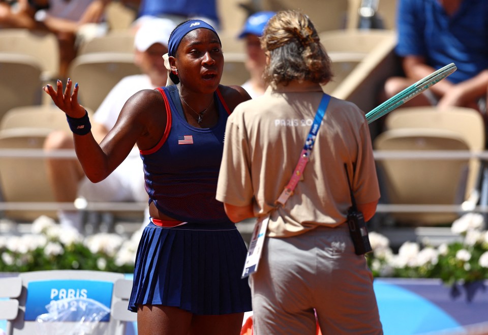 It came after the umpire awarded her opponent a point despite a line judge calling the ball out