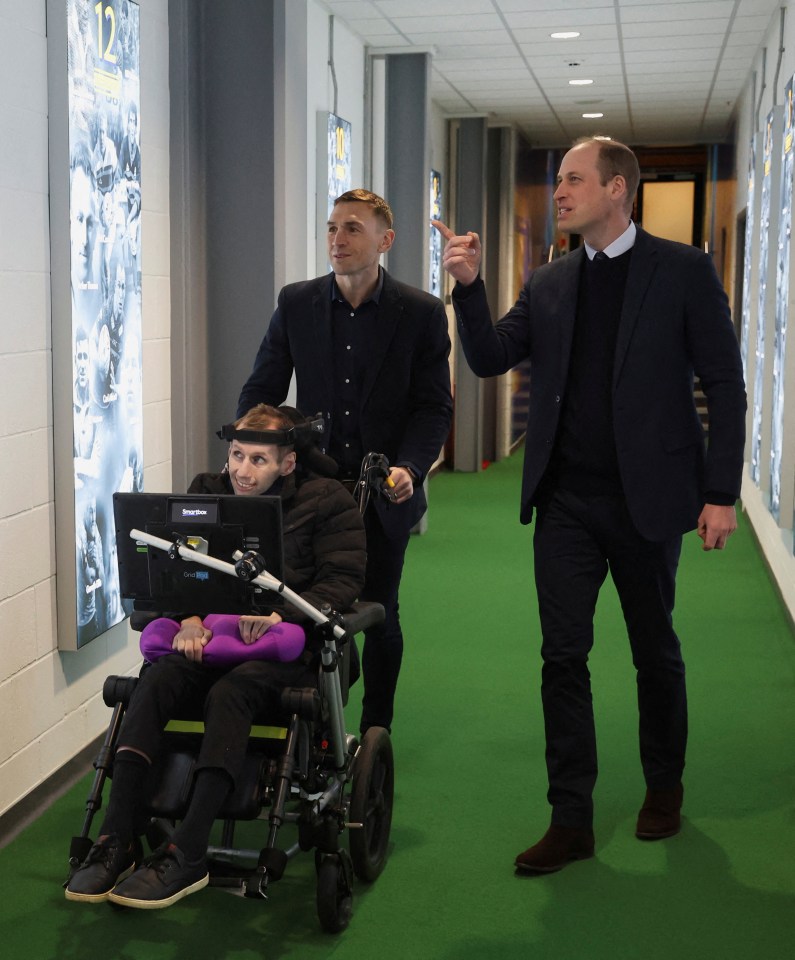 Prince William met with Burrow and Kevin Sinfield at Headlingley Stadium in Leeds