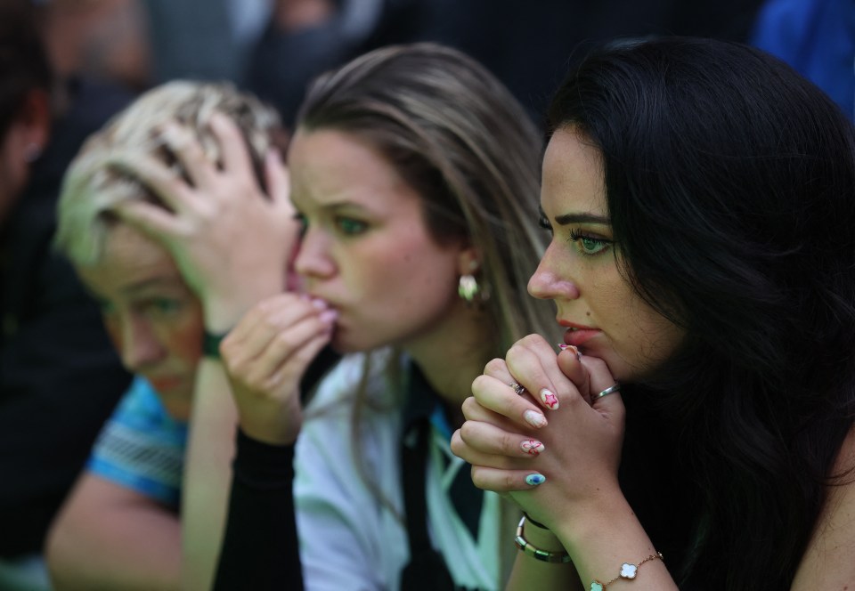 Nervy England fans in Manchester