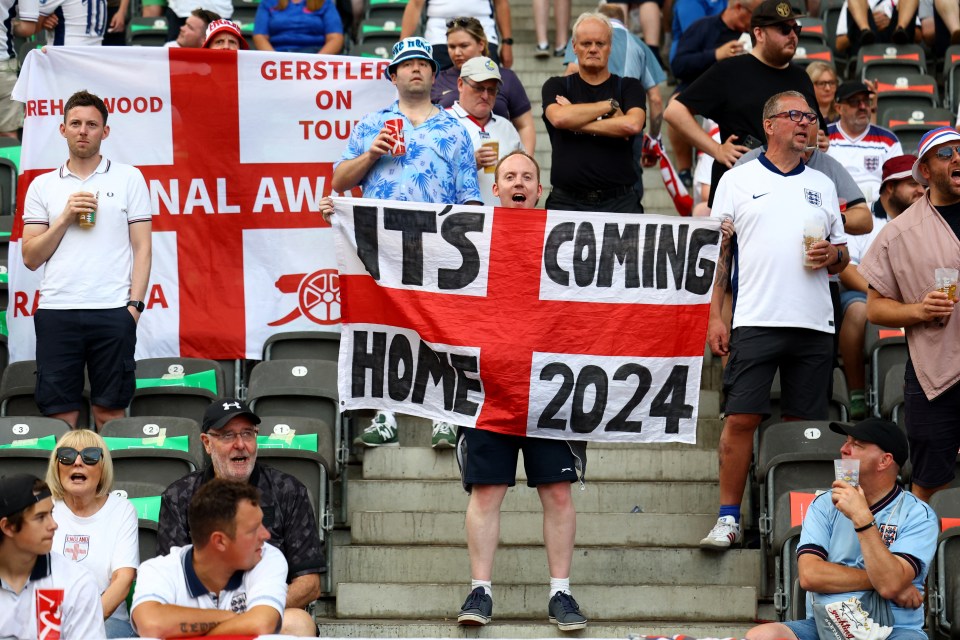 England fans in the Olympiastadion