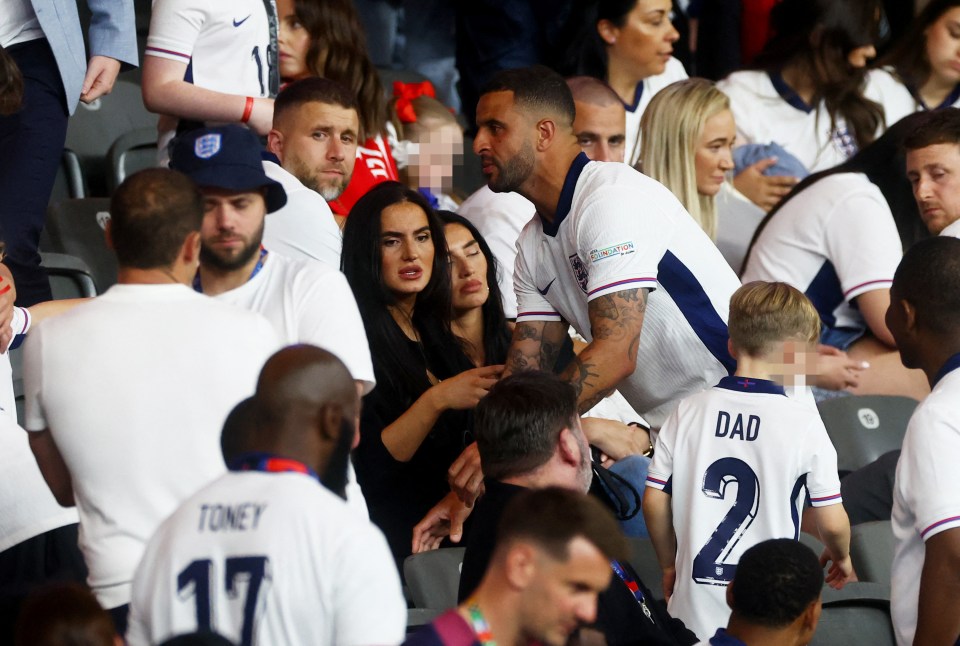 Kyle Walker in the stands after a heartbreaking match