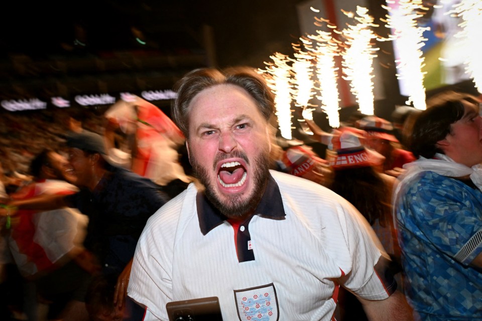 England fans celebrate at the O2 Arena