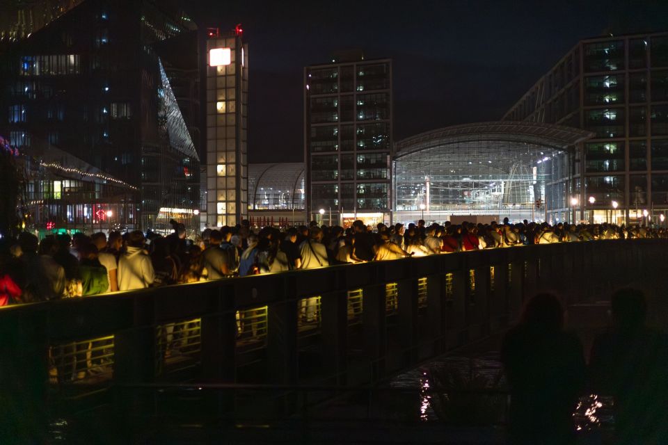 Fans leaving the Reichstag Building Fan Zone in Berlin