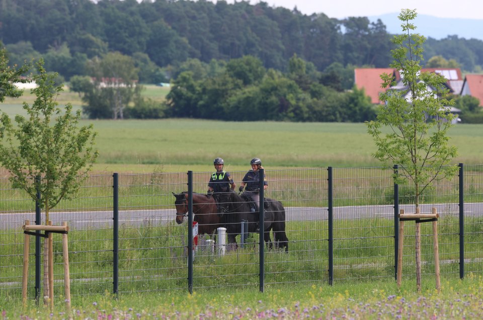 Police on horseback have been permanently deployed around the perimeter